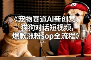 宠物赛道AI新创意，猫狗对话短视频，爆款涨粉sop全流程-八瞄副业网