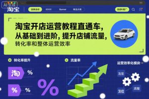 淘宝开店运营教程直通车,从基础到进阶,提升店铺流量,转化率和整体运营效率(更新26年1月)-八瞄副业网