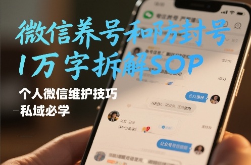 微信养号和防封号1万字拆解SOP，个人微信维护技巧，私域必学【文档】-八瞄副业网