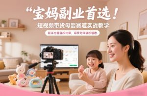 宝妈副业首选!短视频带货母婴赛道实战教学,新手也能轻松出单,碎片时间轻松增收-八瞄副业网