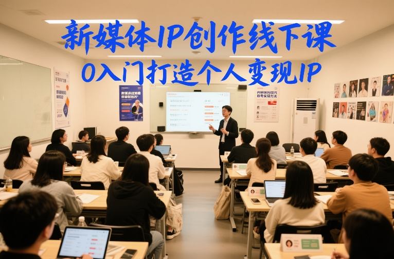 新媒体IP创作线下课，0入门打造个人变现IP-八瞄副业网