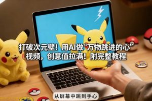 打破次元壁！用AI做【万物跳进手心】视频，创意值拉满！附完整教程-八瞄副业网