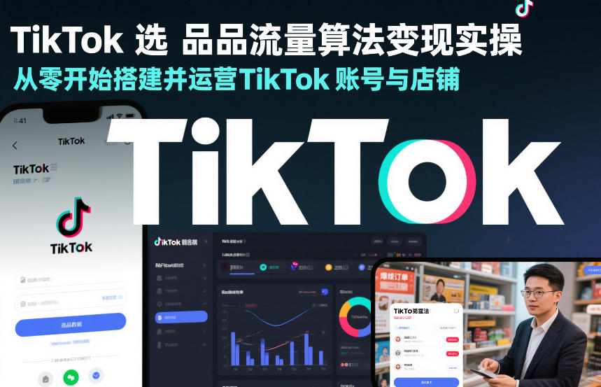 TikTok选品流量算法变现实操，从零开始搭建并运营TikTok账号与店铺-八瞄副业网