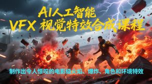 AI人工智能VFX视觉特效合成课程，制作出令人惊叹的电影级火焰、爆炸、角色和环境特效-八瞄副业网