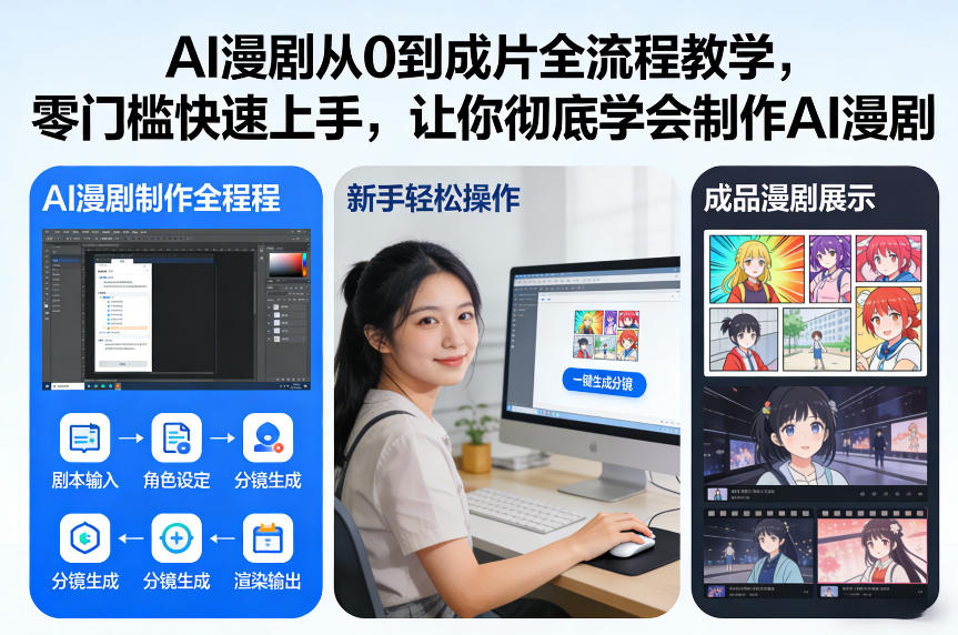 AI漫剧从0到成片全流程教学，零门槛快速上手，让你彻底学会制作AI漫剧【保姆级教程】-八瞄副业网