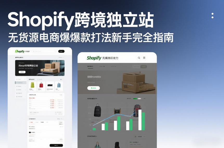 Shopify跨境独立站无货源电商爆款打法新手完全指南-八瞄副业网