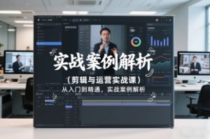 剪辑与运营实战课,从入门到精通,实战案例解析(更新2026)-八瞄副业网