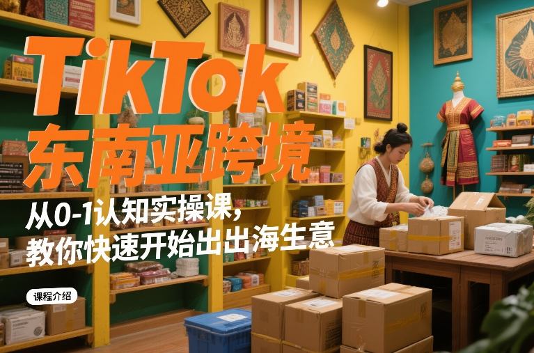 TikTok东南亚跨境从0-1认知实操课，教你快速开始出海生意-八瞄副业网