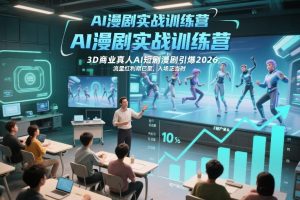 AI漫剧实战训练营，3D商业真人AI短剧漫剧引爆2026，流量红利期已至，入场正当时-八瞄副业网