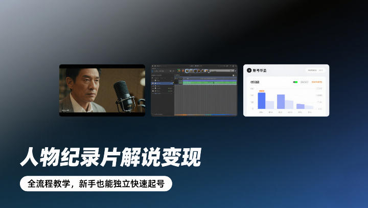 人物纪录片解说变现,全流程教学,新手也能独立快速起号-八瞄副业网