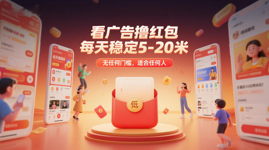看广告撸红包，每天稳定5-20米，无任何门槛，适合任何人-八瞄副业网