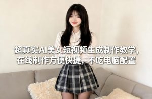 超真实AI美女短视频生成制作教学，在线制作方便快捷，不吃电脑配置，快速起号涨粉-八瞄副业网