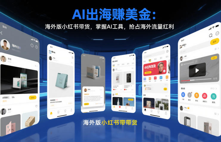 AI出海賺美金：海外版小红书带货，掌握AI工具，抢占海外流量红利（更新2026）-八瞄副业网