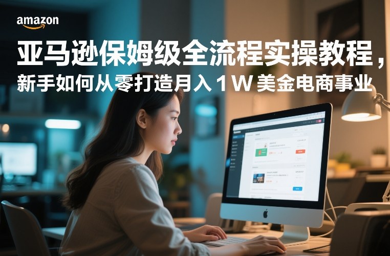 亚马逊保姆级全流程实操教程，新手如何从零打造月入1W美金电商事业-八瞄副业网