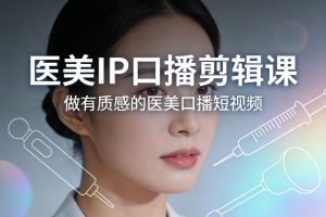 医美IP口播剪辑课，做有质感的医美口播短视频-八瞄副业网