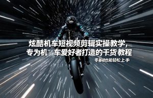 炫酷机车短视频剪辑实操教学，专为机车爱好者打造的干货教程，零基础也能轻松上手-八瞄副业网