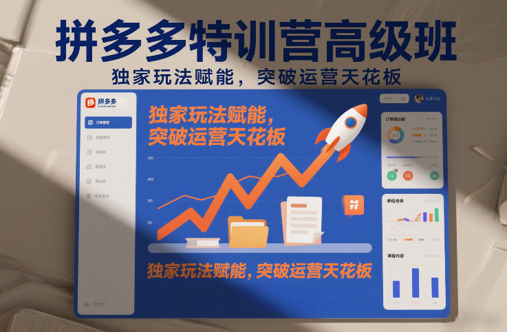 拼多多特训营高阶班,独家玩法赋能,突破运营天花板(更新26年2月)-八瞄副业网