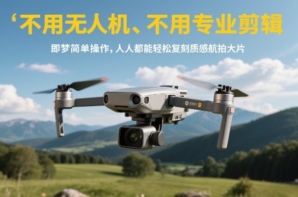 不用无人机、不用专业剪辑，即梦简单操作，人人都能轻松复刻质感航拍大片-八瞄副业网