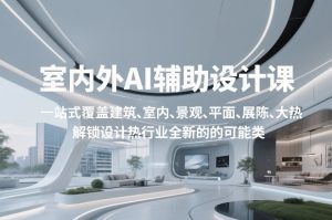 室内外AI设计课，一站式覆盖建筑、室内、景观、平面、展陈五大热门品类，解锁设计行业的全新可能-八瞄副业网