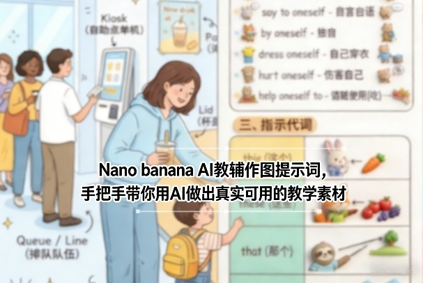 Nano banana AI教辅作图提示词，手把手带你用AI做出真实可用的教学素材-八瞄副业网