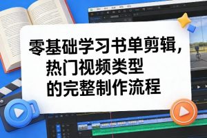 零基础学习书单剪辑，热门视频类型的完整制作流程（更新2026）-八瞄副业网
