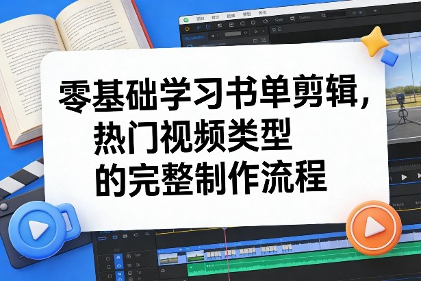 零基础学习书单剪辑，热门视频类型的完整制作流程（更新2026）-八瞄副业网