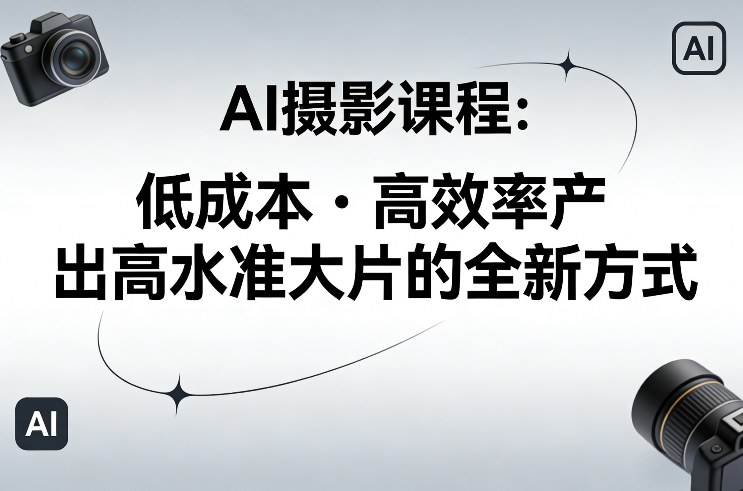 AI摄影课程，低成本高效率产出高水准大片的全新方式-八瞄副业网