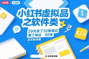 小红书虚拟品之软件类,29天发了32条笔记,賺了将近50张,全流程讲解-八瞄副业网