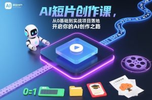 AI短片创作课，从0基础到实战项目落地，开启你的AI创作之路（更新）-八瞄副业网