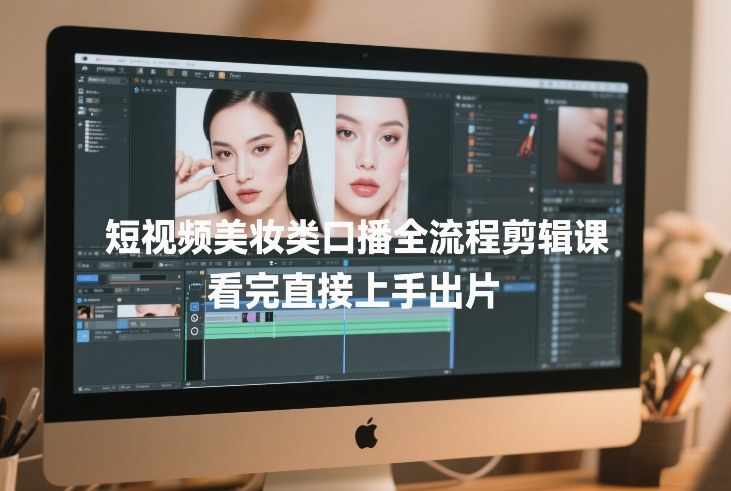 短视频美妆类口播全流程剪辑课，看完直接上手出片-八瞄副业网