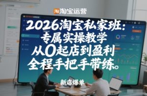 2026淘宝私家班：专属实操教学，从0起店到盈利，全程手把手带练（更新）-八瞄副业网