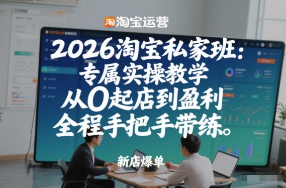 2026淘宝私家班:专属实操教学,从0起店到盈利,全程手把手带练(更新)-八瞄副业网