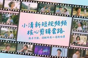 小清新短视频核心剪辑套路，新手万能，适配所有小清新场景-八瞄副业网