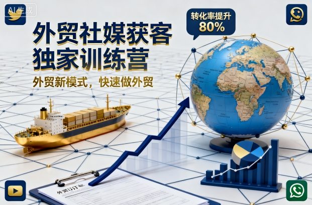 外贸社媒获客独家训练营,外贸新模式,快速做外贸(更新26年2月)-八瞄副业网