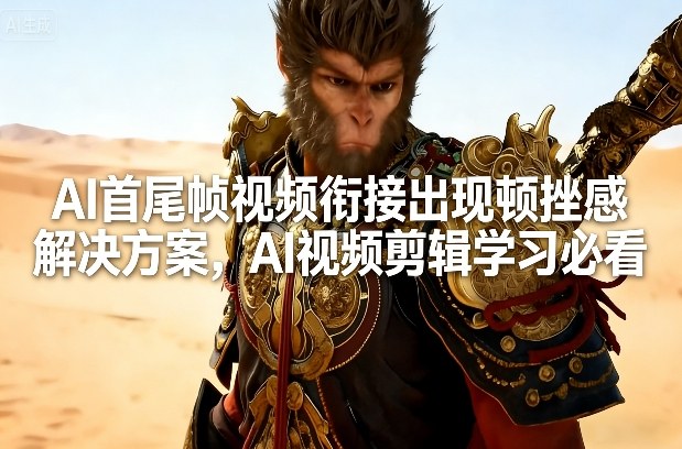 AI首尾帧视频衔接出现顿挫感解决方案，AI视频剪辑学习必看-八瞄副业网