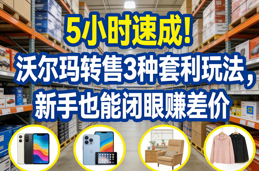 5小时速成!沃尔玛转售3种套利玩法,新手也能闭眼賺差价-八瞄副业网
