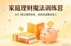 家庭理财魔法训练营,从0-1建立理财体系,持续创造睡后收入-八瞄副业网