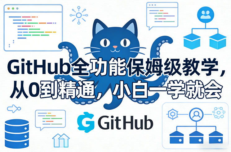 GitHub全功能保姆级教学,从0到精通,小白一学就会-八瞄副业网