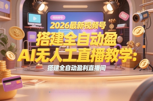 2026最新视频号AI无人直播教学:搭建全自动盈利直播间,低成本开启副业变现-八瞄副业网