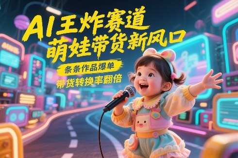 AI王炸赛道，萌娃带货新风口，条条作品爆单，带货转换率翻倍，核心逻辑拆解-八瞄副业网