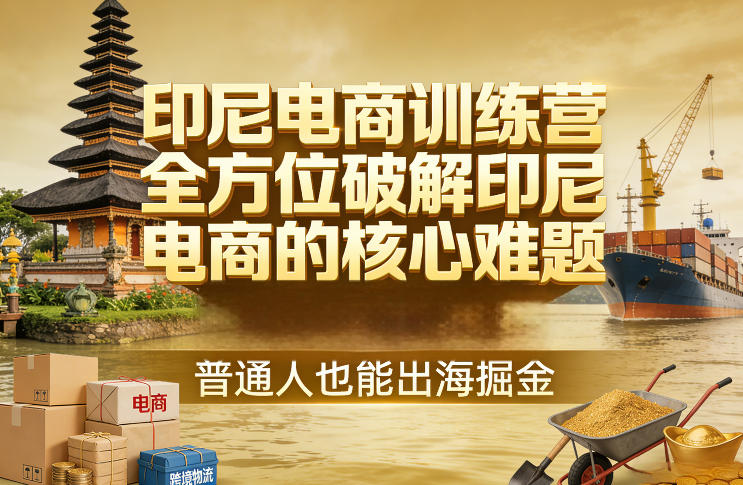 印尼电商训练营，全方位破解印尼电商的核心难题，普通人也能出海掘金-八瞄副业网