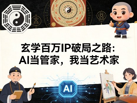 玄学百万IP破局之路：AI当管家，我当艺术家-八瞄副业网