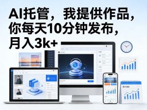 公众号AI托管，我提供作品，你每天10分钟发布，月入3k+【揭秘】-八瞄副业网