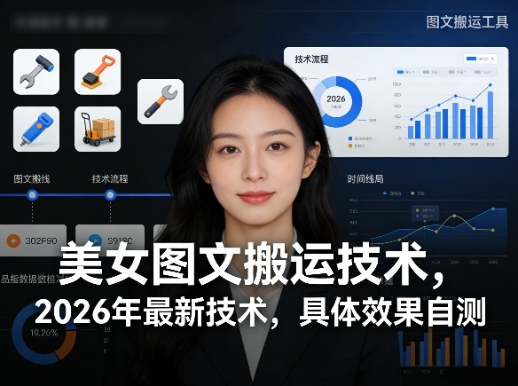 美女图文搬运技术，2026年最新技术，具体效果自测-八瞄副业网