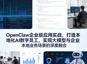 OpenClaw企业级应用实战，打造本地化AI数字员工，实现大模型与企业本地业务场景的深度融合-八瞄副业网