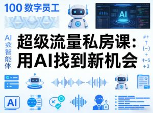 你的AI数字员工100个智能体，超级流量私房课，用AI找到新机会-八瞄副业网