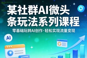 某社群的AI微头条玩法系列课程,零基础玩转AI创作,轻松实现流量变现-八瞄副业网