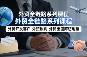 外贸系列课程,外贸开发客户-外贸谈判-外贸出国拜访地推,完成一个外贸链路-八瞄副业网