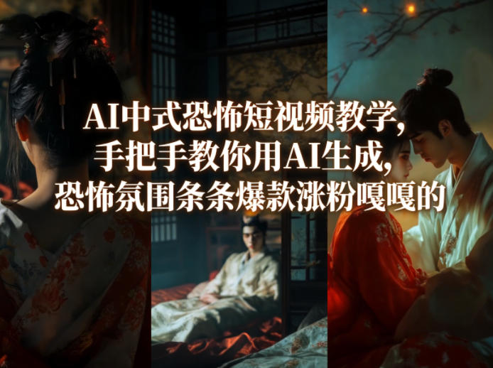 AI中式恐怖短视频教学,手把手教你用AI生成,恐怖氛围条条爆款涨粉嘎嘎的-八瞄副业网